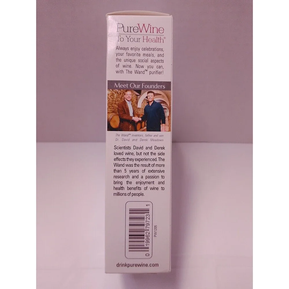 PureWine The Wand Wine Purifier 8-Pack Silver New Sealed No More Headaches